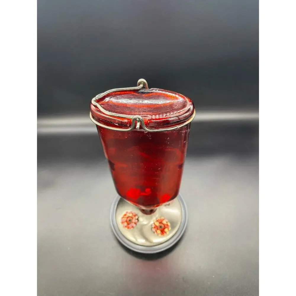 Hummingbird Feeder by Woodstream Corp Red Glass Perky Pet Since 1958 Lititz PA